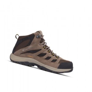 Columbia Crestwood Mid Waterproof Wide Yürüyüş Botu Erkek Koyu Kahverengi Gri | 68049-FLSY
