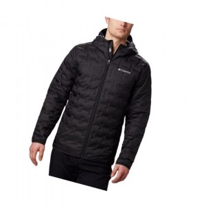 Columbia Delta Ridge Down Hooded Mont Erkek Siyah | 59730-LNXG