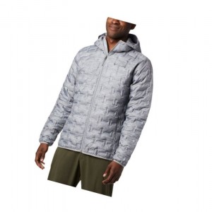 Columbia Delta Ridge Down Hooded Mont Erkek Gri | 02514-ZVWA