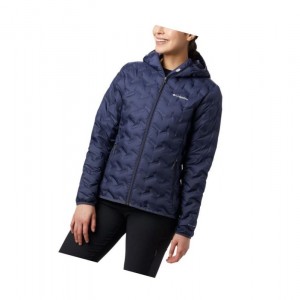 Columbia Delta Ridge Down Hooded Mont Kadın Lacivert | 50126-BOHI