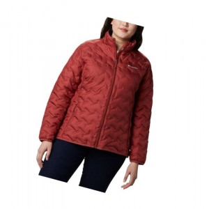 Columbia Delta Ridge Down Plus Size Mont Kadın Kırmızı | 69243-IGVY