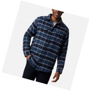 Columbia Deschutes River Heavyweight Flannel Gömlek Erkek Lacivert | 75143-PSIN