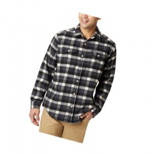 Columbia Deschutes River Heavyweight Flannel Gömlek Erkek Siyah | 90734-XFPH