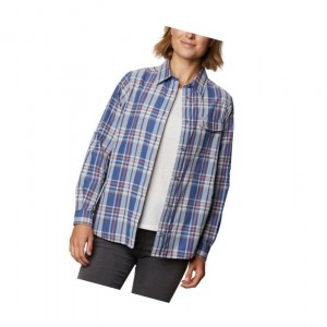 Columbia Eden Prairie Long Sleeve Gömlek Kadın Mavi | 98075-JPRB