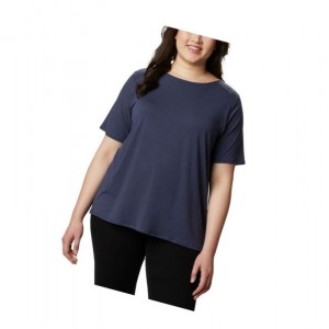 Columbia Essential Elements Short Sleeve Plus Size Tişört Kadın Lacivert | 96271-ILHU
