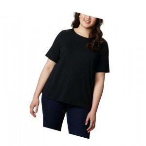 Columbia Essential Elements Short Sleeve Plus Size Tişört Kadın Siyah | 07635-ARWI