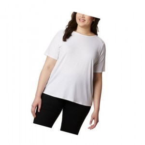Columbia Essential Elements Short Sleeve Plus Size Tişört Kadın Beyaz | 03619-IGDF