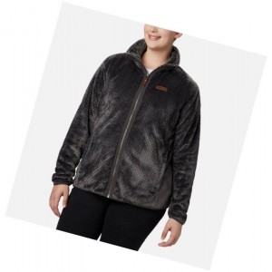Columbia Fire Side II Plush Full Zip Fleece Plus Size Mont Kadın Koyu Gri | 40836-XOCK