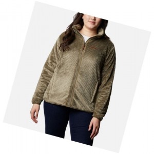 Columbia Fire Side II Plush Full Zip Fleece Plus Size Mont Kadın Gri Yeşil | 13708-ISJQ