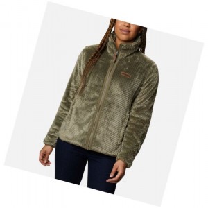Columbia Fire Side II Sherpa Full Zip Fleece Mont Kadın Gri Yeşil | 38926-JVLP
