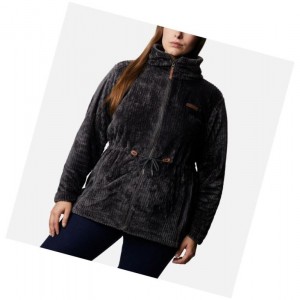 Columbia Fire Side Long Full Zip Sherpa Fleece Plus Size Mont Kadın Koyu Gri | 41572-NKFC