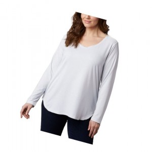 Columbia Firwood Camp Long Sleeve Plus Size Sweatshirt Kadın Beyaz | 84506-ZCIW