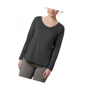 Columbia Firwood Camp Long Sleeve Sweatshirt Kadın Siyah | 16493-SPDQ