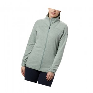 Columbia Firwood Camp Striped Full Zip Fleece Mont Kadın Açık Yeşil | 62138-WKZQ