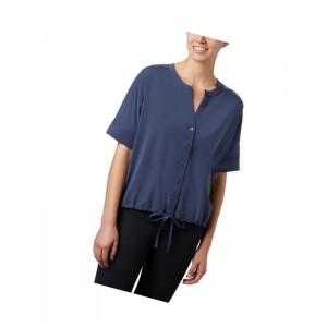 Columbia Firwood Crossing Short Sleeve Gömlek Kadın Lacivert | 12438-NCQA