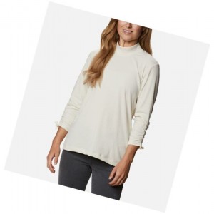 Columbia Firwood Ribbed Knit Three-Quarter Sleeve Sweatshirt Kadın Krema | 82719-VHXR