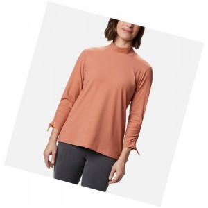 Columbia Firwood Ribbed Knit Three-Quarter Sleeve Sweatshirt Kadın Pembe | 06271-OYHU