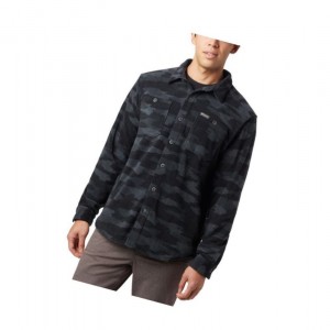 Columbia Flare Gun Fleece Over Gömlek Erkek Siyah Camo | 15804-XDNK