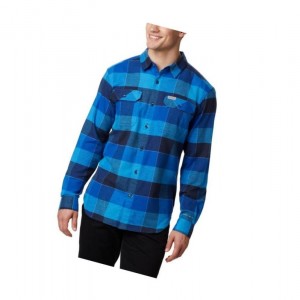 Columbia Flare Gun Stretch Flannel Big Gömlek Erkek Mavi Mavi | 10258-XEJB