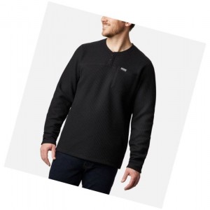 Columbia Flare Gun Waffle Henley Sweatshirt Erkek Siyah | 40721-WOMN
