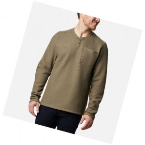 Columbia Flare Gun Waffle Henley Sweatshirt Erkek Gri Yeşil | 06429-OUSG