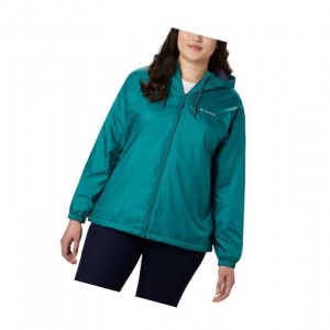 Columbia Flash Forward Lined Windbreaker Plus Size Mont Kadın Açık Yeşil Lacivert | 82457-RHMU