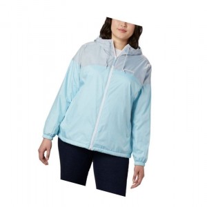 Columbia Flash Forward Lined Windbreaker Plus Size Mont Kadın Mavi Gri | 04956-HBCU