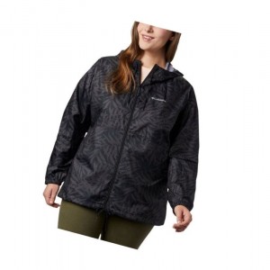 Columbia Flash Forward Printed Windbreaker Plus Size Mont Kadın Siyah | 96027-FKAU