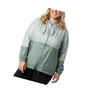 Columbia Flash Forward Windbreaker Plus Size Mont Kadın Yeşil | 13427-GTUD