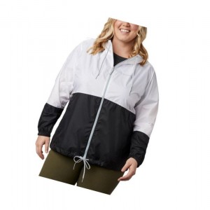 Columbia Flash Forward Windbreaker Plus Size Mont Kadın Beyaz Siyah | 02471-VFTL