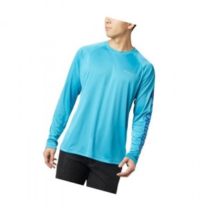 Columbia Fork Stream Long Sleeve Sweatshirt Erkek Mavi | 79351-WFVG