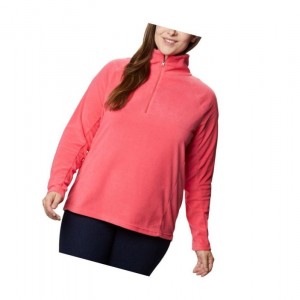 Columbia Glacial IV 1/2 Zip Plus Size Sweatshirt Kadın Açık Pembe | 83627-BMED