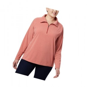 Columbia Glacial IV 1/2 Zip Plus Size Sweatshirt Kadın Koyu Mercan | 73258-IGDR