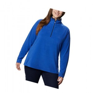 Columbia Glacial IV 1/2 Zip Plus Size Sweatshirt Kadın Mavi Lacivert | 59162-IVZK