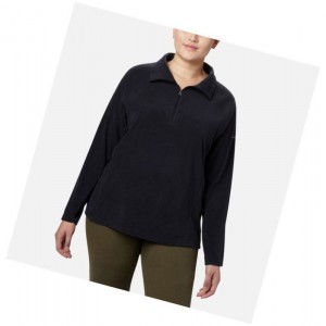 Columbia Glacial IV 1/2 Zip Plus Size Sweatshirt Kadın Siyah | 26084-VZWN