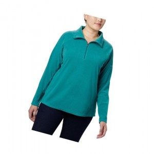 Columbia Glacial IV 1/2 Zip Plus Size Sweatshirt Kadın Açık Yeşil | 86527-GALM