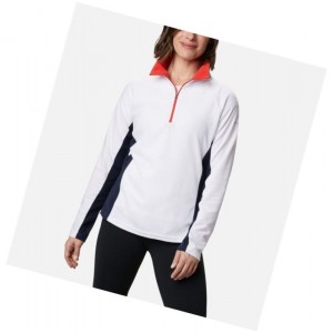 Columbia Glacial IV Half Zip Fleece Sweatshirt Kadın Beyaz Lacivert | 26470-BWVA