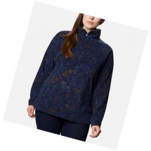 Columbia Glacial IV Print Half Zip Plus Size Sweatshirt Kadın Lacivert | 32540-FBKM
