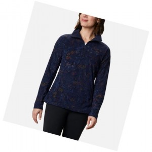 Columbia Glacial IV Print Half Zip Sweatshirt Kadın Lacivert | 86952-UKOH