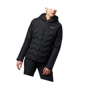 Columbia Grand Trek Down Hooded Mont Kadın Siyah | 23051-CVKZ