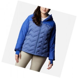 Columbia Grand Trek Down Hooded Plus Size Mont Kadın Mavi | 75163-TUBJ