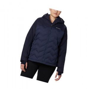 Columbia Grand Trek Down Hooded Plus Size Mont Kadın Lacivert | 54062-DVCT