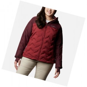 Columbia Grand Trek Down Hooded Plus Size Mont Kadın Kırmızı | 29574-NEKV