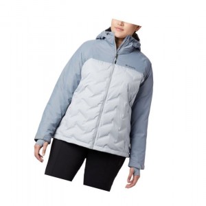 Columbia Grand Trek Down Hooded Plus Size Mont Kadın Gri | 04827-XYJH