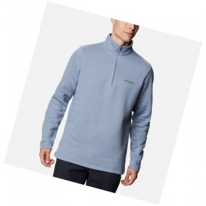 Columbia Great Hart Mountain III Half Zip Fleece Sweatshirt Erkek Gri Mavi | 81925-ZASO