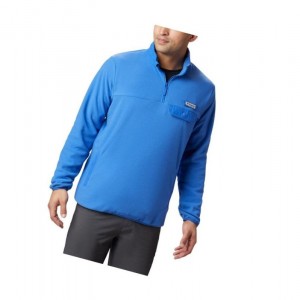 Columbia Harborside II Fleece Sweatshirt Erkek Mavi | 38954-RLJC