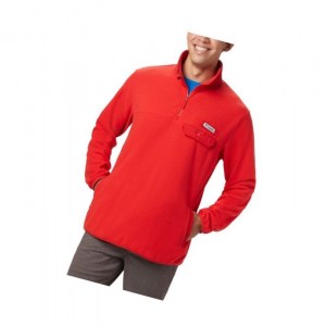 Columbia Harborside II Fleece Sweatshirt Erkek Kırmızı | 27856-PXJD