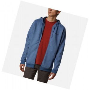Columbia Hart Mountain?Full Zip Big Kapşonlu Erkek Mavi Gri | 58974-IGMS
