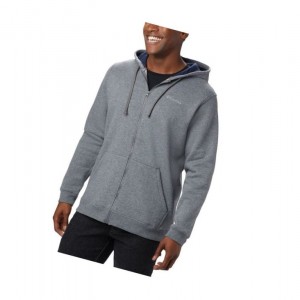 Columbia Hart Mountain Full Zip Kapşonlu Erkek Gri | 69807-QWLO