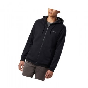 Columbia Hart Mountain Full Zip Kapşonlu Erkek Siyah | 31490-UZCE